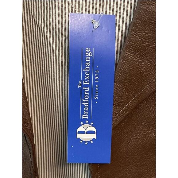 The Bradford Exchange John Wayne Brown Leather Vest Men’s NWT Size XL New A112 - Picture 3 of 10